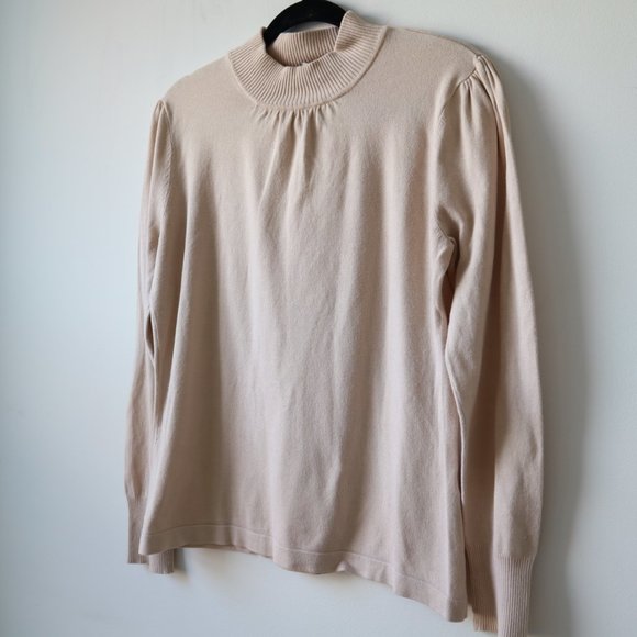 Conrad C Collection Knit Long Sleeve Blouse Sweater Cream Shirt - Picture 2 of 10